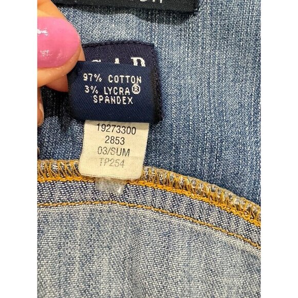 GAP Y2K 90's Jacket Women's Size Medium‎ Button Up Medium Wash Blue Denim Jean - Picture 6 of 11